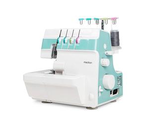 Máquina de coser overlock de MEDION (eléctrica, 90 W, luz led, corte con una pasada, numerosos accesorios, MD19169)