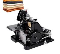 Máquina de coser overlock industrial, remalladora de 250 W con marco metálico resistente, longitud de puntada ajustable, remalladora eléctrica para acabado de prendas(Black)