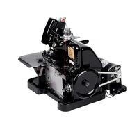 Máquina de coser overlock, remalladora manual para cuero con 3000 puntadas/min, longitud de puntada ajustable, herramienta de dobladillo resistente para costura y dobladillo(Black)