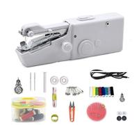 Máquina De Coser Portátil, Minimáquina De Coser Eléctrica Rápida for Bricolaje, Telas, Ropa, Hogar, Viajes, Máquinas De Coser Pequeñas for Principiantes, Kit De Pistola De Costura Rápida(White Style A