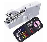 Máquina De Coser Portátil, Minimáquina De Coser Eléctrica Rápida for Bricolaje, Telas, Ropa, Hogar, Viajes, Máquinas De Coser Pequeñas for Principiantes, Kit De Pistola De Costura Rápida(White Style B