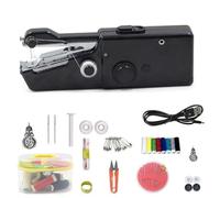 Máquina De Coser Portátil, Minimáquina De Coser Eléctrica Rápida for Bricolaje, Telas, Ropa, Hogar, Viajes, Máquinas De Coser Pequeñas for Principiantes, Kit De Pistola De Costura Rápida(Black Style A