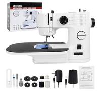 Maquina de Coser Portátil, Qoosea 39 Puntadas Máquina Coser para Principiantes y Niños con Mesa de Extensión, Doble Velocidad Mini Costura Electrica para Jeans, Sewing Machine para DIY Familia
