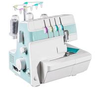 Máquina de coser Serger Overlock de alta resistencia con capacidad de 2-3-4 puntadas, trampa de recorte, prensatelas a presión, calibre ajustable para principiantes y profesionales