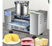 Máquina de crepé comercial, totalmente automática, de alta velocidad, 100-200 crepes/hora, perfecta para pasteles Mille Crepe, panqueques, rollos de huevo, uso en panadería