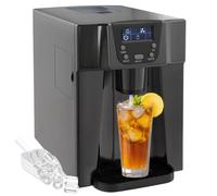 Máquina de cubitos de hielo HOMCOM con dispensador de agua, 12 kg en 24 h, 9 cubitos de hielo en 6-10 minutos, máquina de hacer hielo portátil, tamaño de los cubitos de hielo ajustable, temporizador,