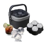 Máquina de cubitos de hielo transparente, 4 bolas de hielo grandes de 6 cm para whisky, cócteles y bourbon, molde de silicona para hielo puro, calidad de camarero, fácil de quitar, regalo para hombres