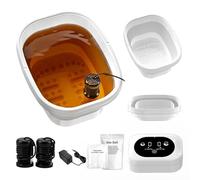 Máquina de desintoxicación iónica para baño de pies, bañera de baño de pies con 2 matrices, 80 revestimientos desechables para spa, sal marina de desintoxicación, cubo plegable de spa para pies