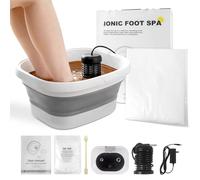 Máquina de desintoxicación iónica para baño de pies, máquina de desintoxicación de pies con 2 matriz iónica, spa de pies con bañera plegable para pies, 80 forros desechables de baño, 1 desintoxicación