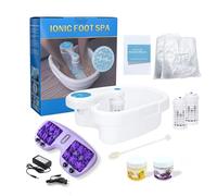 Máquina de desintoxicación iónica para baño de pies, masajeador portátil de pedicura, bañera de remojo de pies para el hogar, relajación personal y limpieza bio-energizante. Incluye 2 matrices, 1