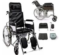 Máquina de desplazamiento manual autopropulsada para silla de ruedas portátil ligera y plegable de 18 pulgadas extra ancha para exteriores, cómoda silla de ruedas móvil