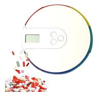 Máquina de dispensador de píldoras, dispensador de píldora con alarma,Organizador de pastillas con recordatorio de alarma | de almacenamiento de tabletas portátil de 7 días, hasta 4 alarmas/día para l
