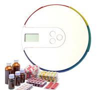 Máquina de distribución de píldoras - Alertas de medicamentos consistentes, ayudas esenciales para medicamentos | Hasta 4 alarmas, organizador de tableta de 7 días con gran pantalla digital para el