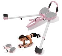 Máquina de división de Camisa de piernas 2 en 1 con Respaldo, Entrenador Ajustable de divisiones de 0-180 ° para flexibilidad, Equipo de Estiramiento de Capacidad de 440 LB Equipo de Gimnasio en Pink