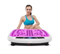 Máquina de ejercicio con placa de vibración para todo el cuerpo, plataforma de vibración para pérdida de peso + masaje magnético + control remoto 99 niveles (rosa)