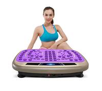 Máquina de ejercicio con placa de vibración para todo el cuerpo, plataforma de vibración para pérdida de peso + masaje magnético + control remoto 99 niveles (morado)
