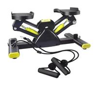 Máquina de Ejercicio Paso a Paso en Roca, Escalera Paso a Paso de bajo Impacto de Lado a Lado con Bandas de Resistencia, Monitor LCD y de Silencio hidráulico for Entrenamiento Cardiovascular(Green)