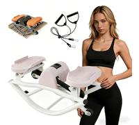 Máquina de Ejercicio Rock Stepper con Pantalla LED, Stepper Lateral Compacto para el hogar y Apartamentos, Incluye Alfombrilla Antideslizante y Bandas de Resistencia para un Entrenamiento(Pink)