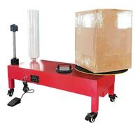 Máquina de embalaje industrial semiautomática de película elástica para embalaje de palés, dispensador eléctrico con plato giratorio ajustable, mejora la eficiencia en logística y almacenamiento