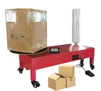 Máquina de embalaje industrial semiautomática de película elástica para embalaje de palés, dispensador eléctrico con plato giratorio ajustable, mejora la eficiencia en logística y almacenamiento