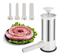 Maquina de Embutir Chorizos, Embutidora Manual de acero inoxidable, con 4 Tubo de Relleno de Salchichas, Máquina Embutidor de Salchichas para el hogar, bar, restaurante para hacer hot dog de salchicha