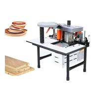 Máquina de encolado de bordes de madera portátil, alta velocidad 6 m/min, encolado de doble cara para madera y PVC, ajustable para bordes rectos y curvos