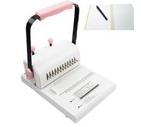 Máquina de encuadernación de doble espiral, perforadora manual de agujeros redondos con regla extendida, cuchilla extraíble, capacidad para 20 hojas, doble escala, ajuste de presión del anillo