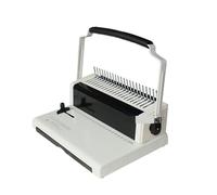Máquina de encuadernación, Máquina encuadernadora con anilla de goma tipo peine DC-2100 Perforadora papel A4 archivos 21 orificios Distancia orificio ajustable