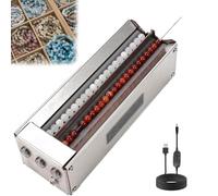 Máquina de enhebrar cuentas eléctrica, máquina de enhebrar cuentas automática con velocidad ajustable, 2 canales, alineación automática de agujas, rango de enhebrado de 3-16 mm, máquina de enhebrar