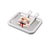 Máquina de enrollada, de acero inoxidable, portátil, con placa de refrigeración para y 2 rascadores, para, picnic, camping, sorbete, cocina doméstica, familia y niños