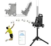 Máquina de entrenamiento de bádminton portátil con control inteligente por aplicación, altura ajustable, alimentador a pilas, ideal para adolescentes, perfecta para práctica y desarrollo de