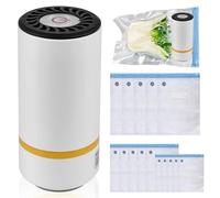 Máquina de envasado al vacío con 15 bolsas: dispositivo de envasado al vacío para alimentos, mini sistema de embalaje