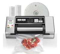 Máquina de Envasado al Vacío Mesliese con Tapa, Potente 95kPa 140W con Diseño de Manija, Doble Banda de Sellado con Cuchilla Integrada y Pantalla de Cuenta Atrás, Función PULSO y Marinar