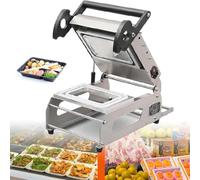Máquina de envasado de alimentos a presión manual con sellado térmico y sellado al vacío, 7-8 veces/minuto, ancho máximo de película de 180 mm, ideal para cajas de restaurantes para llevar