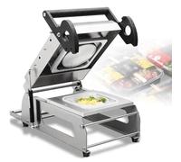 Máquina de envasado de alimentos a presión manual, sellador de bandejas con placa caliente termostática, 7-8 veces/minuto para un embalaje eficiente de película