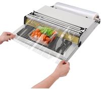 Máquina de envolver a mano para película adhesiva, sellador térmico ajustable para frutas, verduras, carnes y mariscos, solución de embalaje de película de calefacción de 5 niveles