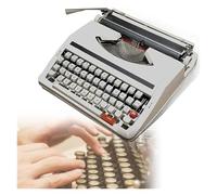 Máquina de escribir creativa vintage, máquina de escribir mecánica retro portátil, máquina de escribir manual antigua incluida, bobina doble, cinta negra y roja, (blanco)