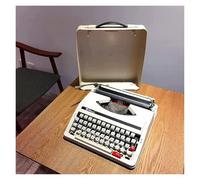Máquina de escribir creativa vintage, máquina de escribir mecánica retro portátil, máquina de escribir manual antigua incluida, carrete doble, cinta negra y roja (negro)