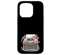 Máquina de escribir floral, para un libro Autor Periodista Escritor Carcasa para iPhone 15 Pro