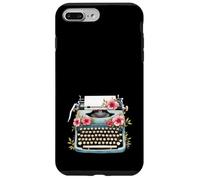 Máquina de escribir floral, para un libro Autor Periodista Escritor Carcasa para iPhone 7 Plus/8 Plus