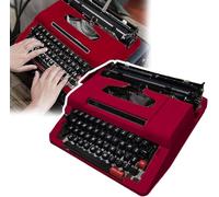Máquina de escribir manual clásica roja - Estilo vintage antiguo para cartas, escritura creativa, manualidades y escritura libre - Diseño retro artístico