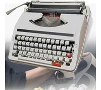 Máquina de escribir manual portátil para escritura creativa, diseño vintage para notas y cartas, estilo antiguo, ideal para escritores, entusiastas de la literatura, color beige