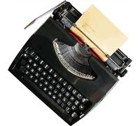 Máquina de escribir manual retro antigua, máquinas de escribir para escritores, máquina de escribir retro para el hogar, oficina, sala de estudio, portátil y fácil de usar, 30 x 30 x 12 cm (color: