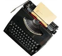Máquina de escribir manual vintage portátil con estuche de transporte, máquina de escribir retro de hojalata para cartas, incluye cinta de tinta, teclado mecánico para escritores creativos y decorac