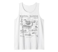 Máquina de Escribir Máquina de Escribir Patente de Escritor Vintage Camiseta sin Mangas