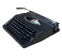 Máquina de escribir vintage clásica retro antigua, máquina de escribir manual portátil, máquina de escribir mecánica inglesa, botones flexibles, procesador de palabras clásico