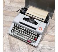 Máquina de escribir vintage, perfecta para escribir novelas en cualquier lugar, máquina de escribir manual retro en rojo y negro con teclado inglés, ideal para escritores aventureros en la selva