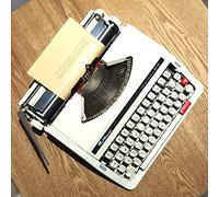 Máquina de escribir vintage portátil, procesador de textos retro manual para escritores, diseño clásico duradero con estuche de transporte, herramienta de escritura a pilas para la decoración del ho