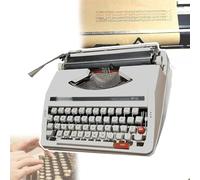 Máquina de escritura vintage, máquina de escribir manual portátil tradicional, con funda de transporte, escritura a mano clara/botones flexibles, portátil + fácil de usar, para sala de estar