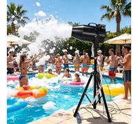 Máquina De Espuma For Escenario Al Aire Libre, Máquina De Efecto De Espuma De Chorro De 1000 W, Distancia De 6-10 M/área De 80㎡, Jardín, Piscina, Interior, Cumpleaños, Celebraciones(Black)